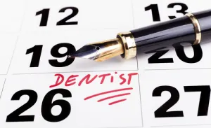 Calendar marked with dentist appointment